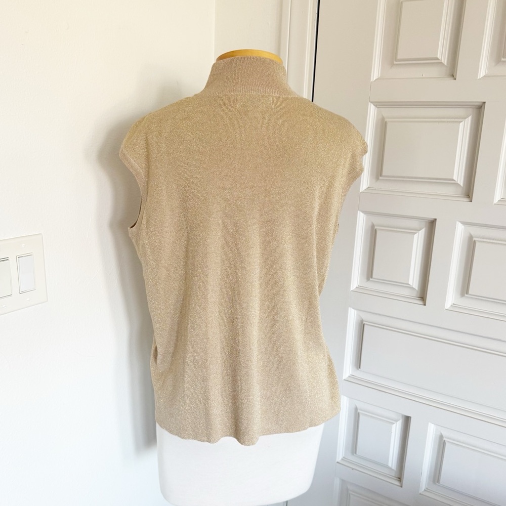 NWT Coldwater Creek Gold Sleeveless Knit Top High Neck Mock Turtleneck Size 1X - Picture 5 of 14